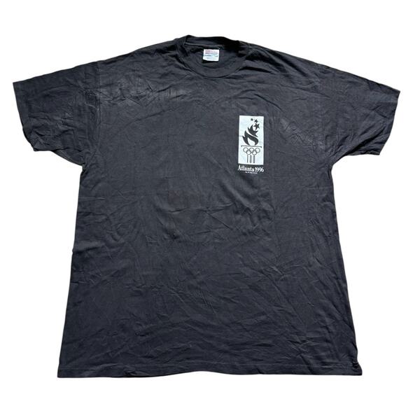 VTG 1996 Atlanta Olympics T-Shirt XL Hanes XXVI Olympiad Black USA Sports Tee - Picture 3 of 5